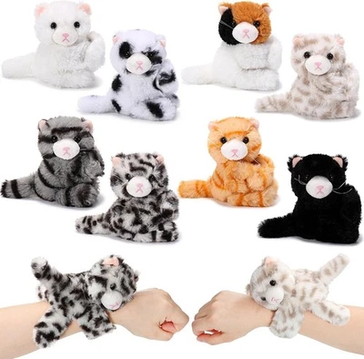Pacote com 8 pulseiras de tapa para gatos de bicho de pelúcia presentes infantis, Halloween Natal 8 polegadas - Imagem 1 de 4