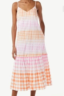 Scoop NYC Rosa Naranja Guinga BowBack Cottage Core Solero Mujer Plus 20 XXL Foto 1 de 4