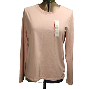 Time and Tru 100% Cotton Long Sleeve Tee Shirt Round Neck Pink M 8-10 - Picture 1 of 23