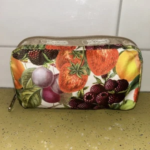 LeSportsac Garten Obst Reise Kosmetik Make-up Handtasche Tasche Vintage Made in USA - Bild 1 von 12