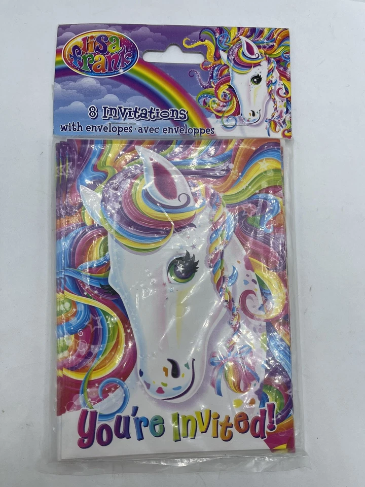 Lisa Frank Rainbow Majesty Horse Birthday Party Invitations 8 Count