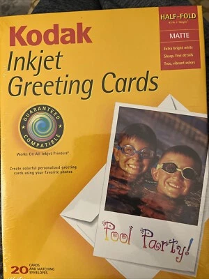 Kodak Inkjet Greeting Card Sets Matte Half-Fold White 20 Cards With Envelopes  - Image 1 of 4