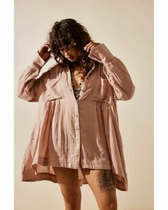 NUEVO VESTIDO CAMISERO FREE PEOPLE THE VOYAGER TALLA PEQUEÑA TERACCOTA - Imagen 1 de 7
