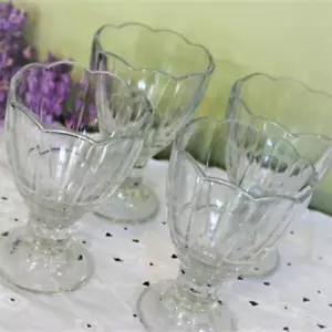 Wine Water Goblet Set of 4 Italy Bormioli Tulip Cut Glass - Picture 1 of 5