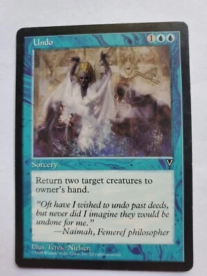 MTG Magic The Gathering Card Undo Sorcery Blue V Visions 1996 - Image 1 of 2