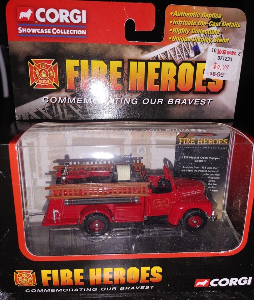 2002 Corgi Fire Heroes Red 1953 Mack B Open Pumper Cs90011 Diecast 8