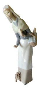 Lladro Figurine 10.5" TALL SHEPHERDESS WITH PUPPY DOG & BREAD BASKET #1034 Mint - Picture 1 of 3