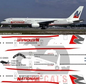 V1 Decals Boeing 757-200 Nationair for 1/144 Minicraft Model Airplane Kit  - Picture 1 of 8
