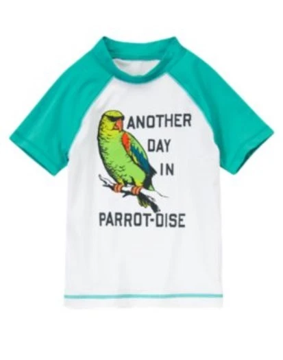 GYMBOREE BRILLANTE Y PLAYERO COOL LORO S/S RASHGUARD 4 5 6 7 8 NUEVO CON ETIQUETAS Foto 1 de 1