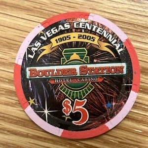Boulder Station Las Vegas Centennial 1905-2005 $5 Casino Chip Rare - Picture 1 of 3