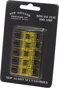 Paquete de 5 mini fusibles ANL de 100 amperios de audio para automóvil enchapados en oro - Imagen 1 de 2