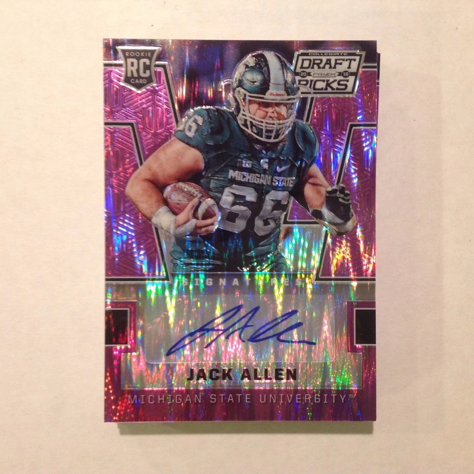 JACK ALLEN Michigan St Saints 25/99 MADE RC Auto 2016 PRIZM DRAFT Purple Flash - Image 1 of 1