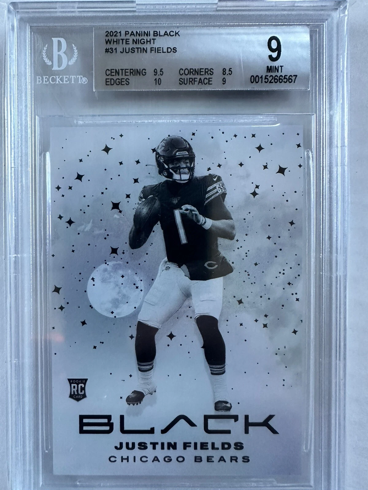 JUSTIN FIELDS 2021 PANINI BLACK WHITE NIGHT CASE HIT INSERT SP SSP ROOKIE RC🔥