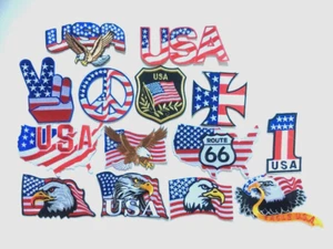 14 parches bordados de hierro con bandera de EE. UU. - Imagen 1 de 1