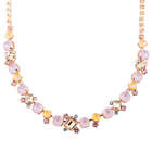 Sorrelli Lavender Peach Sophisticated Tennis Necklace, Rose Gold