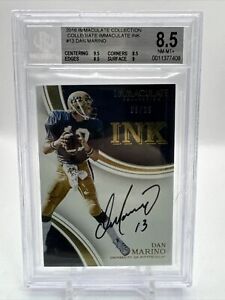 2016 Dan Marino Immaculate Collection Ink ON CARD #06/25  BGS 8.5