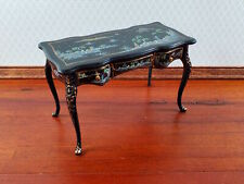 JBM Dollhouse Desk Hall Table Asian Style Hand Painted Black & Gold 1:12 Scale