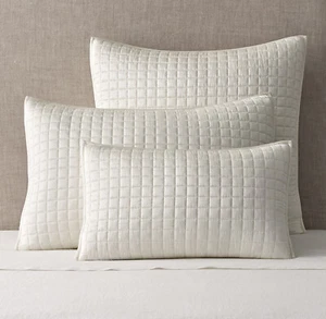 Restoration Hardware Silk Box-Stitch Lumbar Sham Ash NWT - Picture 1 of 5