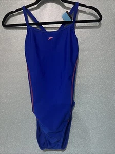 Speedo Performance Tech Race Blue Swimsuit Size 8/34 NWT  - Picture 1 of 4