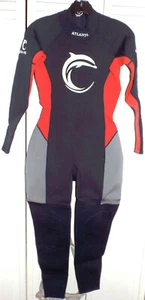 TOP Ocean Tec Atlantis Dolphin Cay 10 Damen Fullsuit Neoprenanzug schwarz rot - Bild 1 von 4