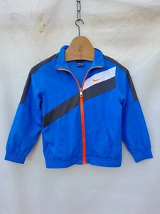 Vintage Nike Track Jacket boy's 7 Blue Softshell Embroidered Logo - Picture 1 of 11