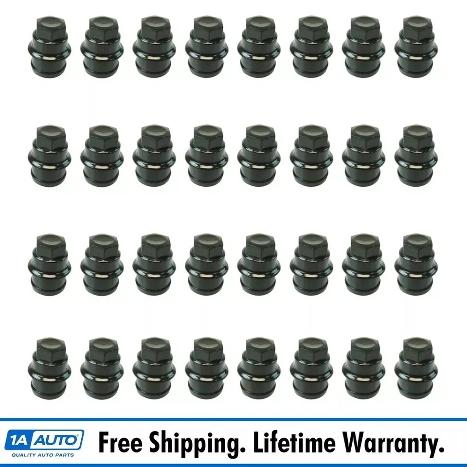 Juego de tapa de tuerca de rueda de plástico negro para camioneta Chevrolet GMC Cadillac nuevo Foto 1 de 4