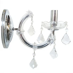 Litecraft Marie Therese Wall Light Candle 1 Arm E14 - Polished Chrome Clearance - Picture 1 of 1