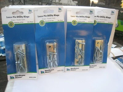 4 pares de bisagras de pasador sueltas utilitarias de 2-1/2" HH50-3490 herrajes   Foto 1 de 3