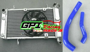 For Suzuki LTZ400 Quadsport Z400 KFX400 DVX400 2003-2008 Radiator+BLUE HOSE+FAN - Picture 1 of 12