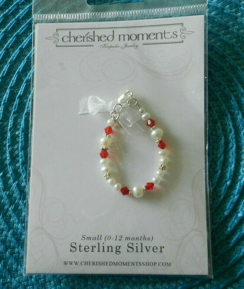 Cherished Moments Baby Bracelet Sterling Silver Pearl July Birthstone Small  - Image 1 of 1