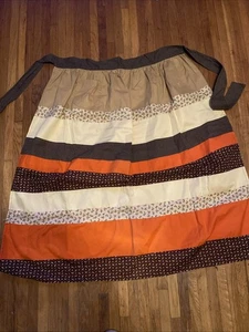 Vintage 60’s Long Apron With Orange Yellows And Browns - Picture 1 of 6