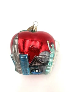 "Adorno de Navidad de vidrio soplado a mano Radko Big Apple Tour Nueva York 2001 con etiqueta 3""" - Imagen 1 de 10