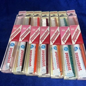 7 Vintage Medium Hard Pepsodent Toothbrush Toothpaste Lot New In Box Lot #1 - Picture 1 of 10