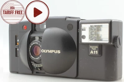 [Near MINT] Olympus XA2 Black + A11 Flash Point & Shoot Film Camera From JAPAN - Image 1 of 4