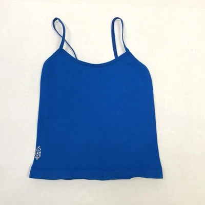 Camiseta sin mangas deportiva recortada acanalada azul Free People Movement talla XS/S cami Foto 1 de 4