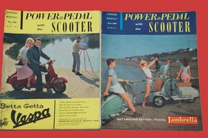 2 x 1960 Power & Pedal with the Scooter Magazines Lambretta Vespa - Picture 1 of 2