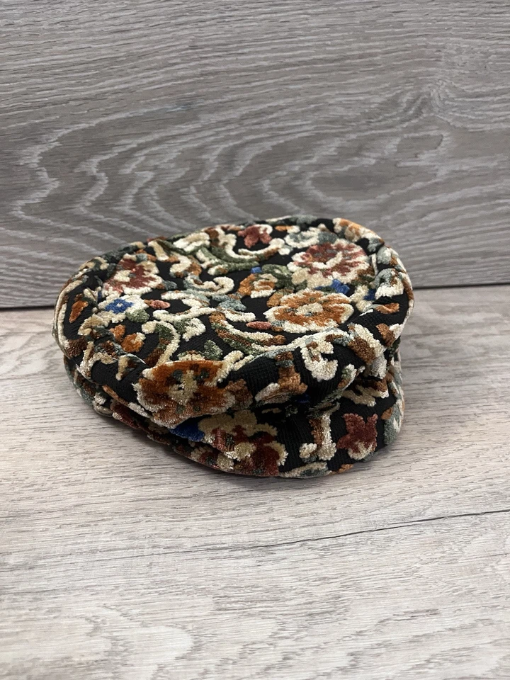 Sombrero Floral Flores Tapiz Chenille Alfombra Años 60 De Colección Original Foto 1 de 4