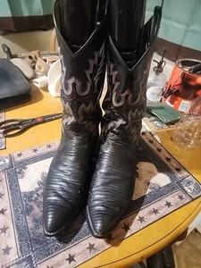 PANHANDLE SLIM MEN'S WESTERN LIZARD SKIN BOOTS..10D** - Picture 1 of 11