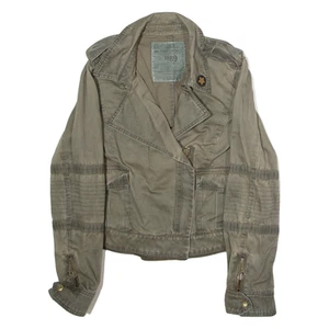 ZADIG & VOLTAIRE Womens Military Jacket Green Canvas Cashmere M - Picture 1 of 6