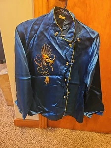 Antique 40s 50s Embroidered Silk Sakura Women’s Shirt And Pants Size L - Picture 1 of 9