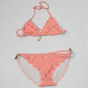 Zara Girl's Metallic Pineapple Print Bikini Swimsuit size 11 12 NWT - Picture 1 of 3