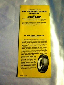 1947 DUNLOP RUBBER CO. TIRES & TENNIS  ADVERTISEMENT BALLS BOOKLET SPORTS MANUAL - Picture 1 of 10