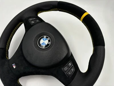 BMW 1 3 SERIES E81 E82 E87 E88 E90 E91 E92 E93 M Steering Wheel ALCANTARA Yellow - Image 1 of 4