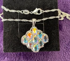 Sterling Silver 925 16" Necklace With Mystic Mercury Topaz Pendant FREE P&P - Picture 1 of 6