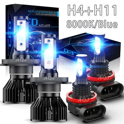 For Nissan Micra SV Hatchback 1.6L 2015-2019 Blue LED Headlight Fog Light Bulbs Foto 1 de 4