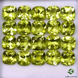Natural Peridoto Corte Cojín 6 Mm 10.99 CTS Lote 11 Piezas Gemas Lustrosas - Picture 1 of 6