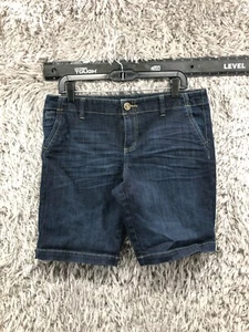 Canyon River Blues Bermuda Shorts Womens Size 10 Mid Rise Dark Wash Blue Denim - Picture 1 of 9