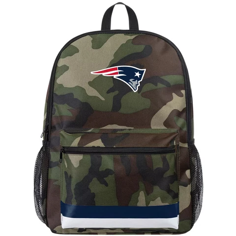 New England Patriots Camo Stripe NFL Football Backpack Gym Sports Book Bag Cover