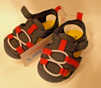 Baby Closed Toe Walking Shoe Sandal Size 4 Blue/Red/White Carters Toddler USA - Image 1 of 3