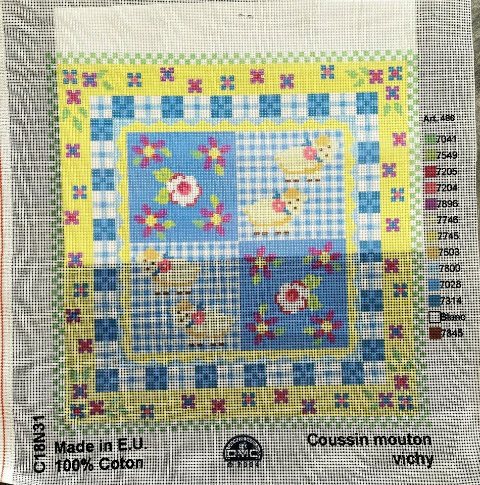 @@@****SUPERBE CANEVAS NEUF *40 X 40CM* DMC AVEC REF- COUSSIN MOUTON*****@@@ - Photo 1/1